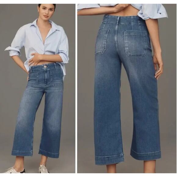 Anthropologie The Colette Classic Blue Wide-Leg Women's Jeans - Picture 1 of 8